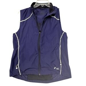 ASICS Jacket Womens Medium Purple Sleeveless Windbreaker Running Cycling